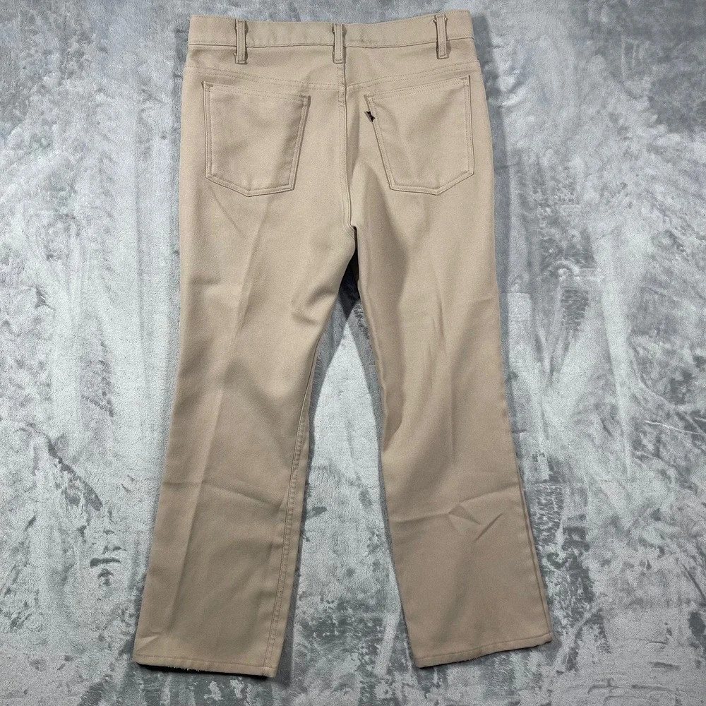 Levis Vintage Black Gold Tab Dacron Polyester Khaki  Mens‎ Pants 36(35)x30 USA